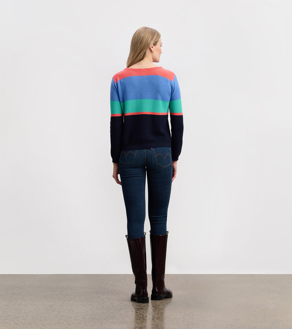 Hatley Devon Sweater - Bright Colorblock Stripes