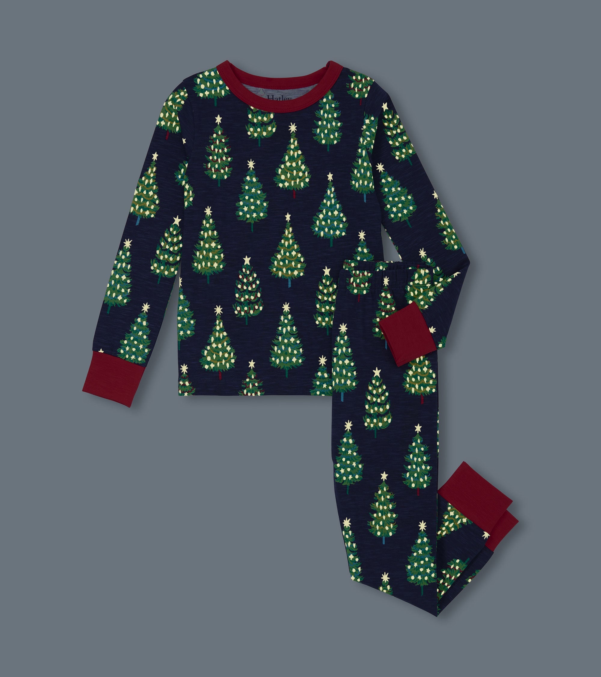 Hatley Boys Bottle Brush Trees Glow in the Dark Cotton Pajama Set