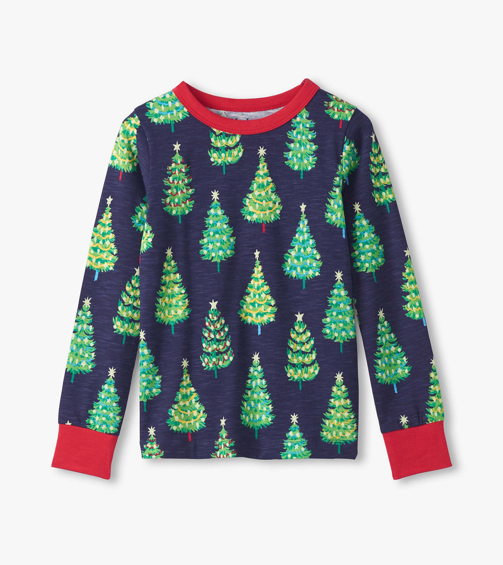 Hatley Boys Bottle Brush Trees Glow in the Dark Cotton Pajama Set