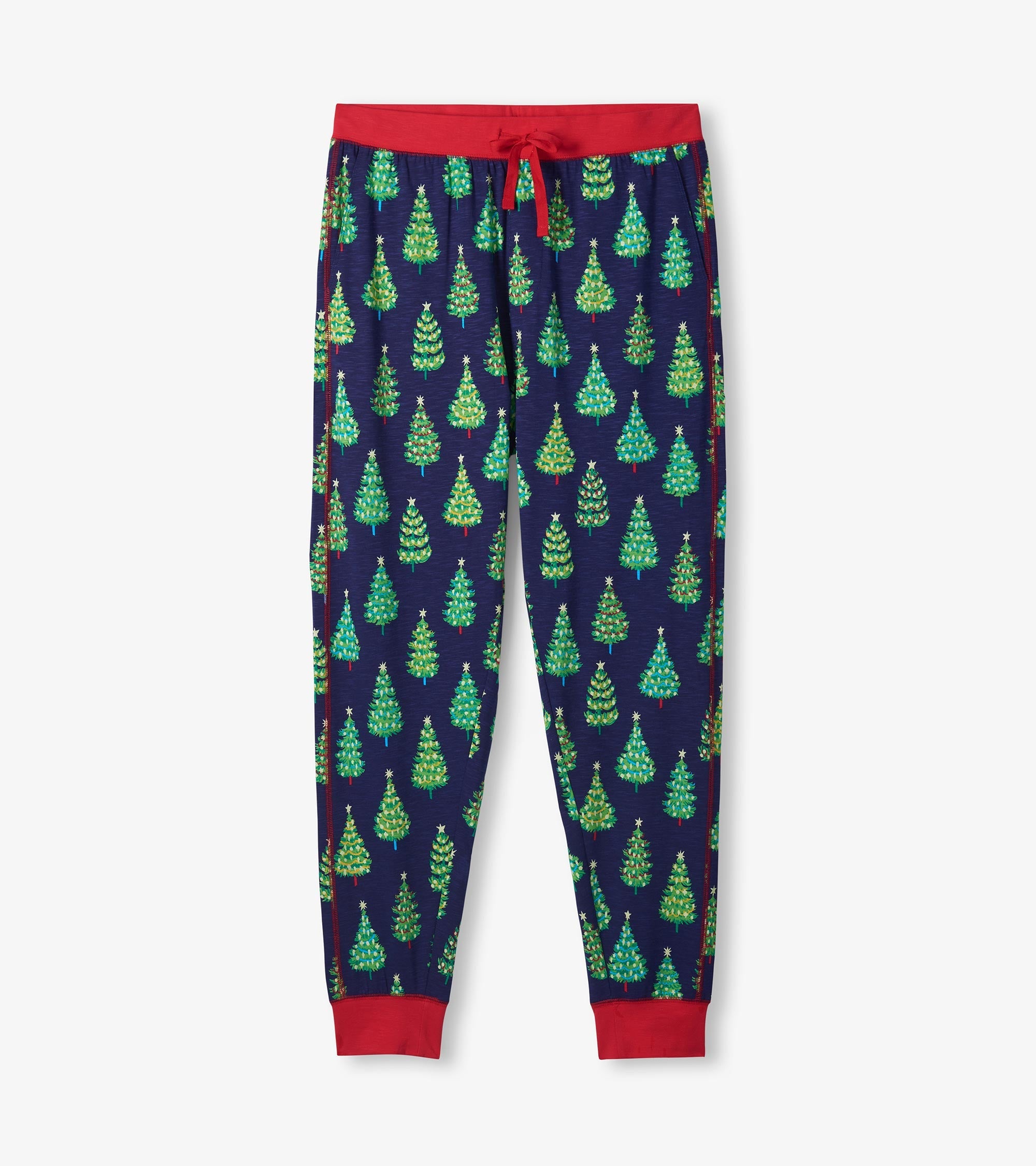 Hatley Men's Bottle Brush Trees Glow in the Dark Cotton Pajama Set