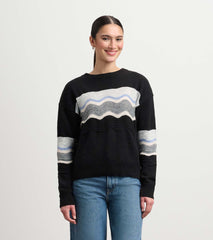 Hatley Pointelle Wave Sweater - Black