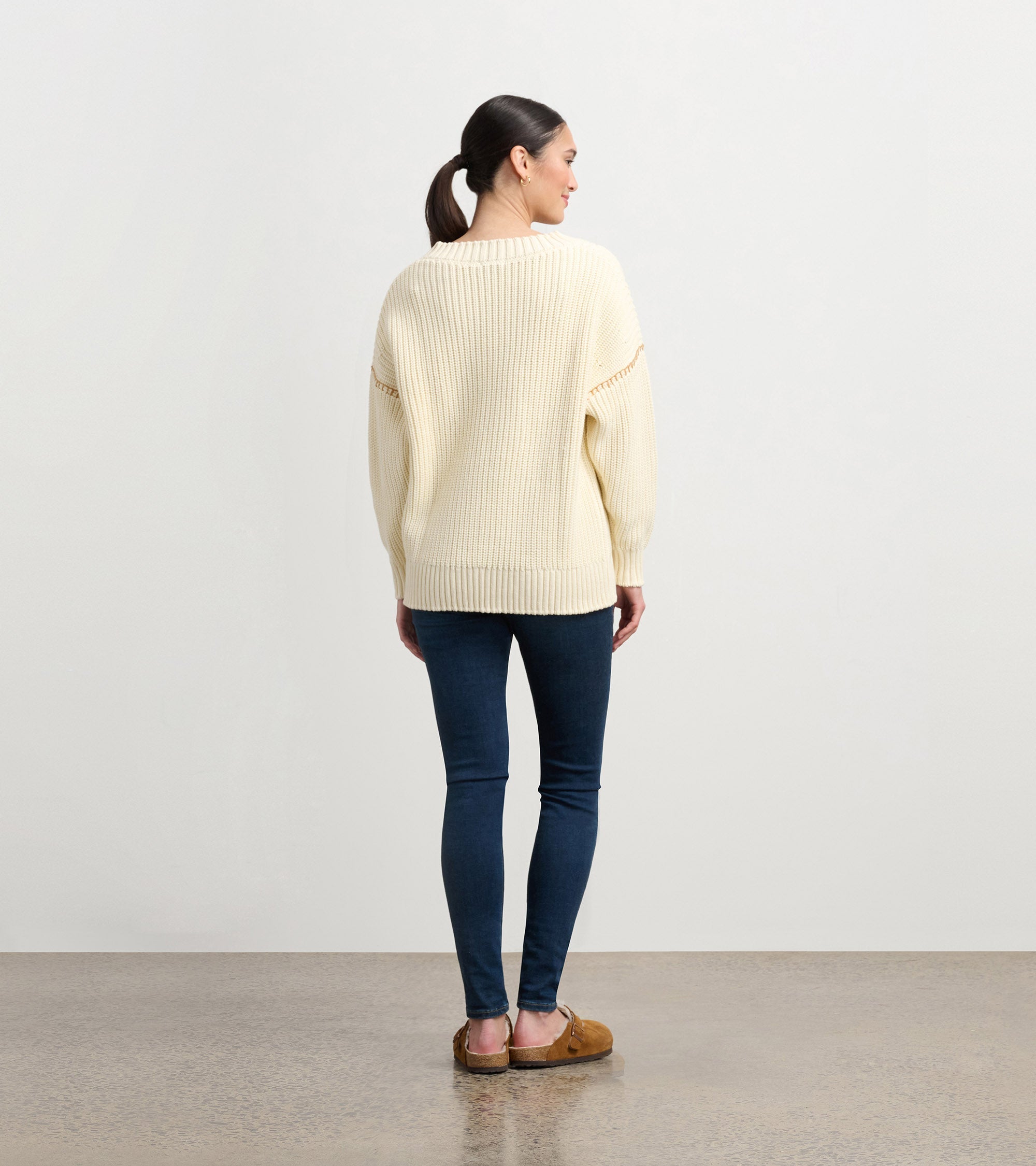 Hatley V-Neck Slouchy Sweater - Cream