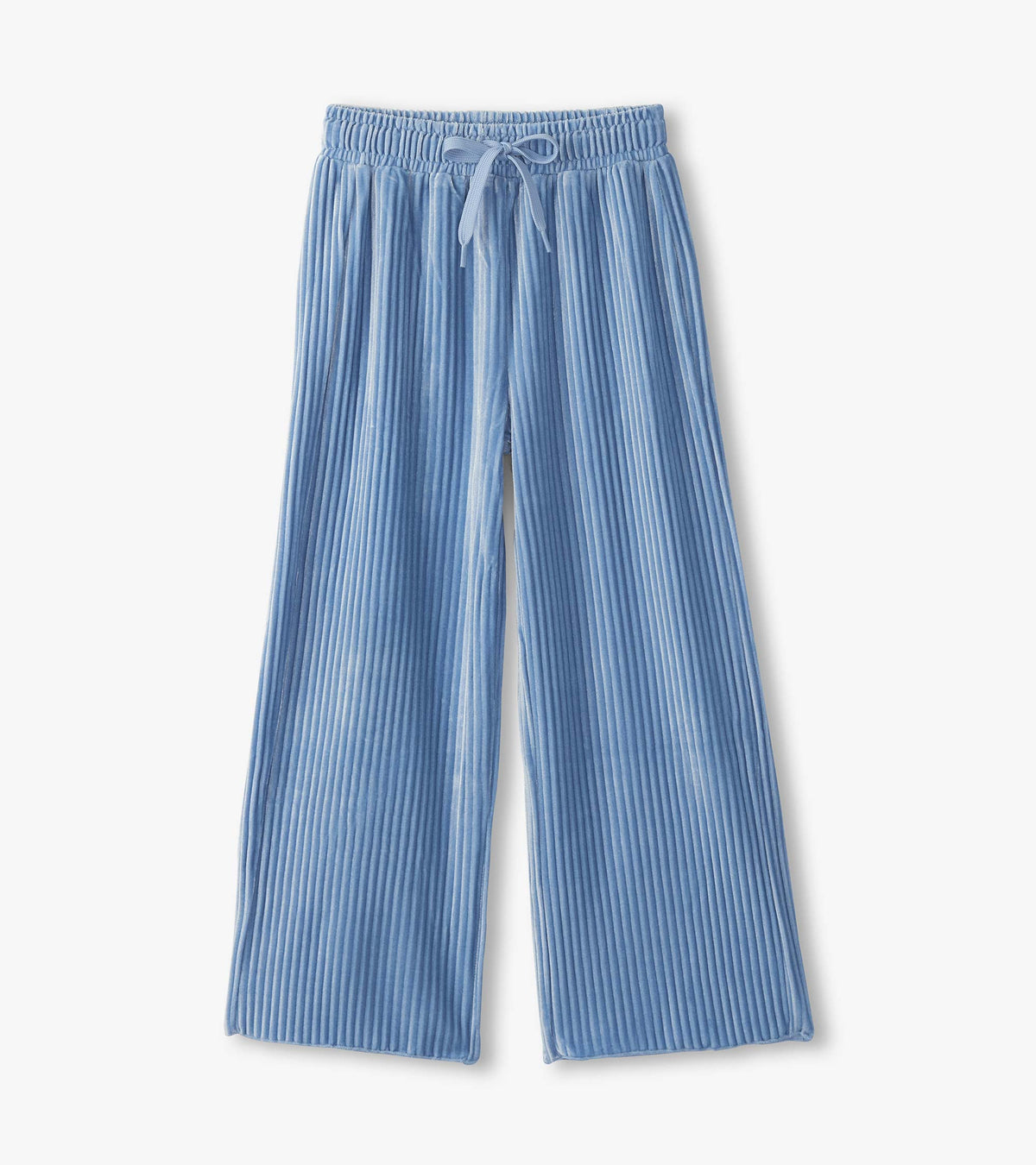 Hatley Girls Cornflower Blue Pleated Velour Relaxed Pants