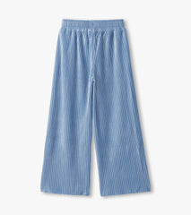Hatley Girls Cornflower Blue Pleated Velour Relaxed Pants