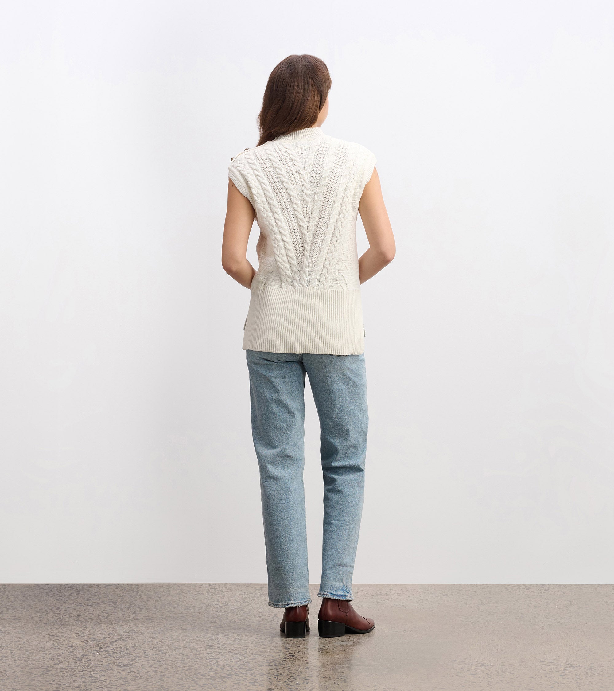 Hatley Cable Sweater Vest - Cream