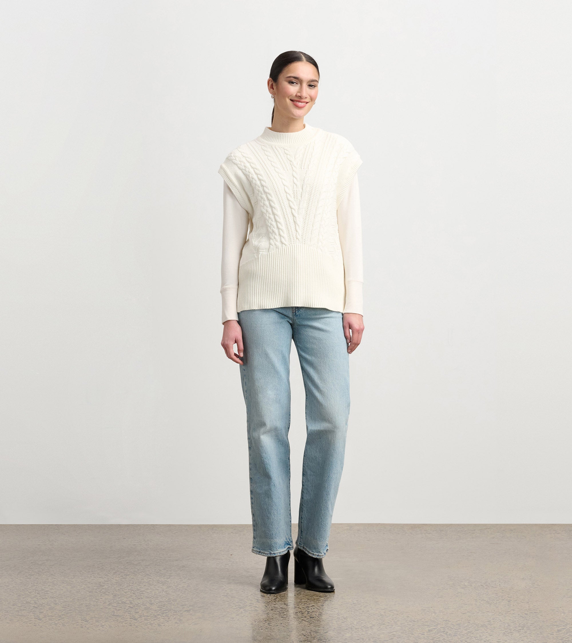 Hatley Cable Sweater Vest - Cream