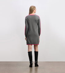 Hatley Contrast Trim Sweater Dress - Charcoal