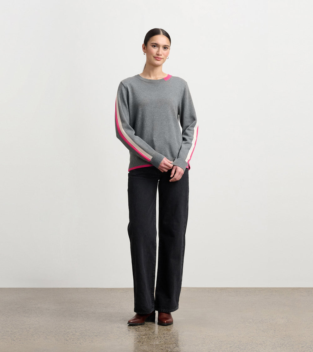 Hatley Contrast Trim Sweater - Charcoal