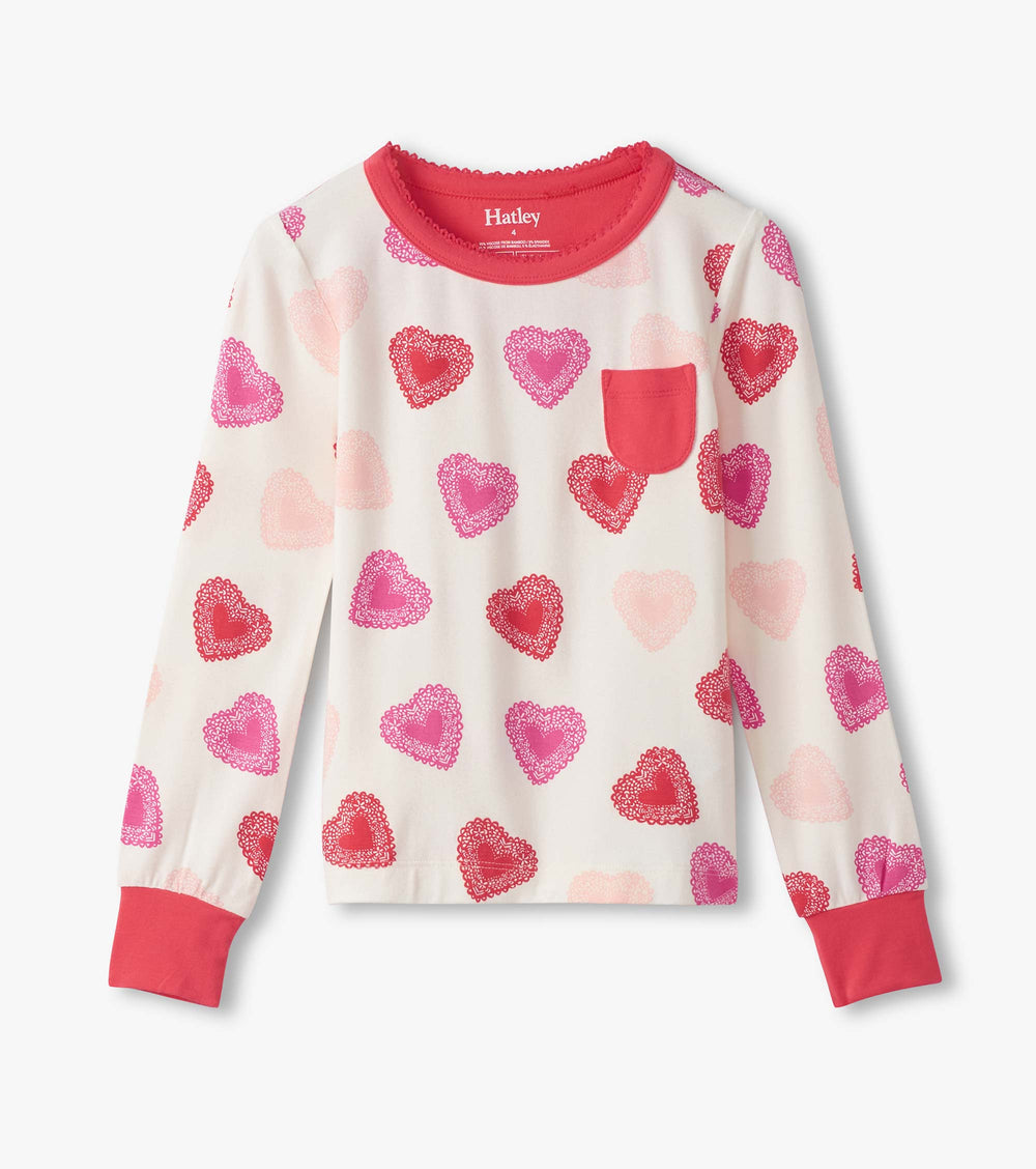 Hatley Girls Cut Out Hearts Pajama Set
