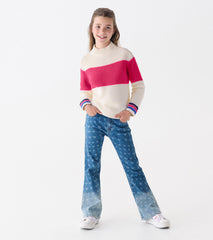Hatley Girls Colorblock Mockneck Sweater