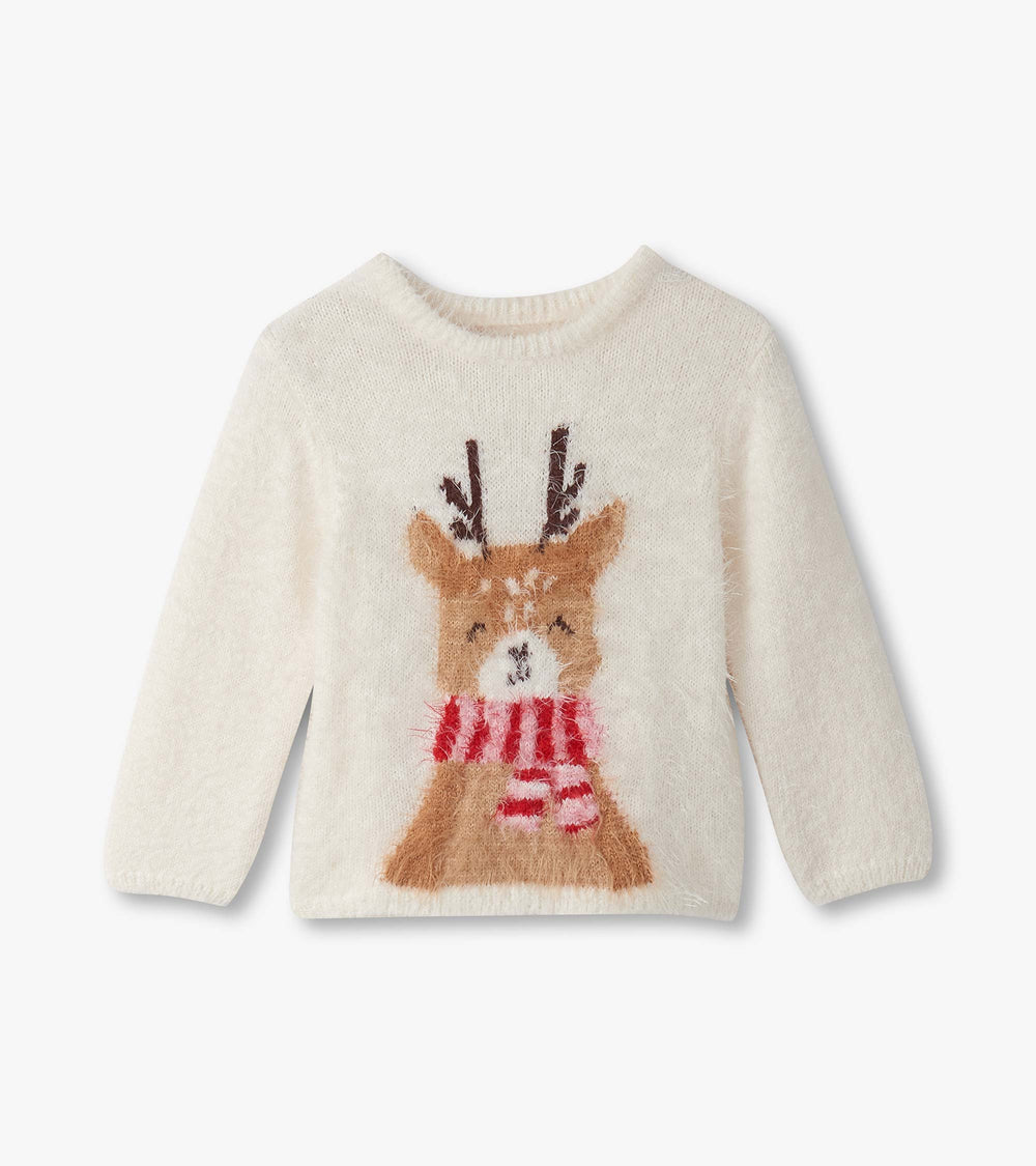 Hatley Baby & Toddler Girls Reindeer Furry Sweater