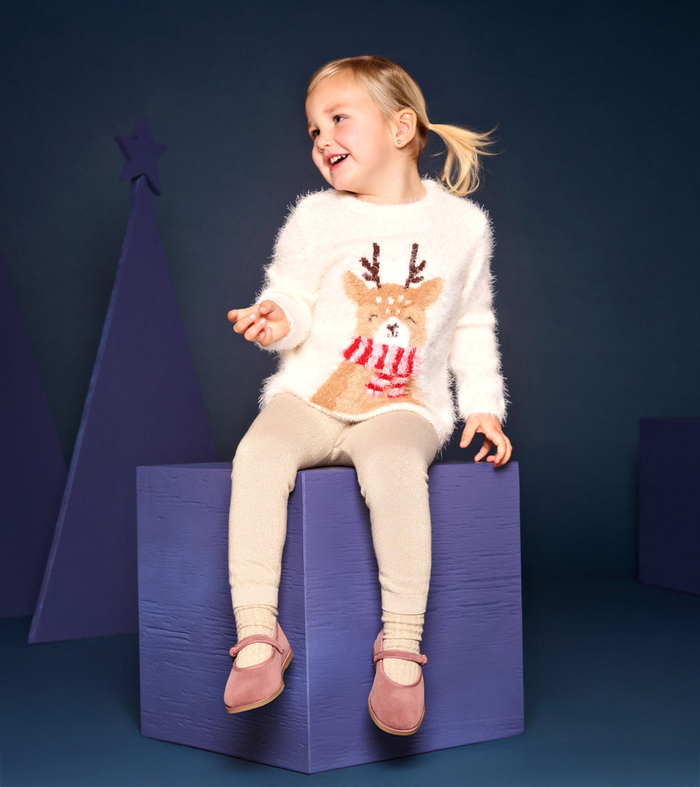 Hatley Baby & Toddler Girls Reindeer Furry Sweater