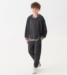 Hatley Boys Charcoal Melange Pullover Hoodie