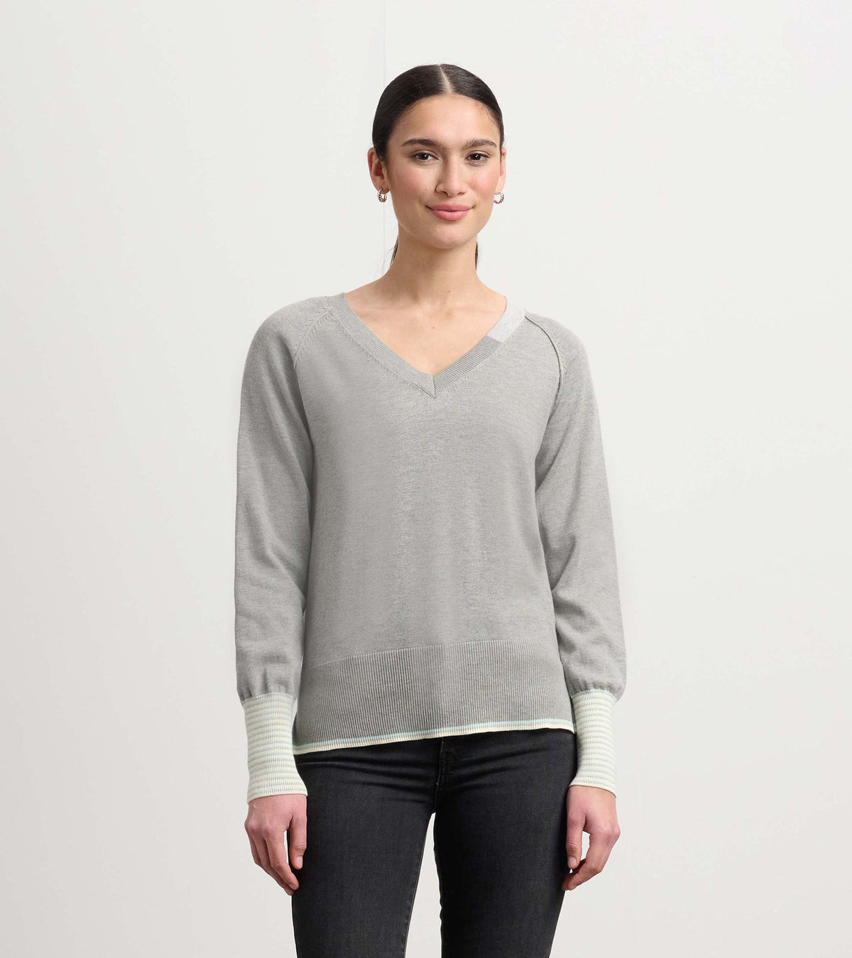 Hatley Cary V-Neck Sweater - Charcoal Melange