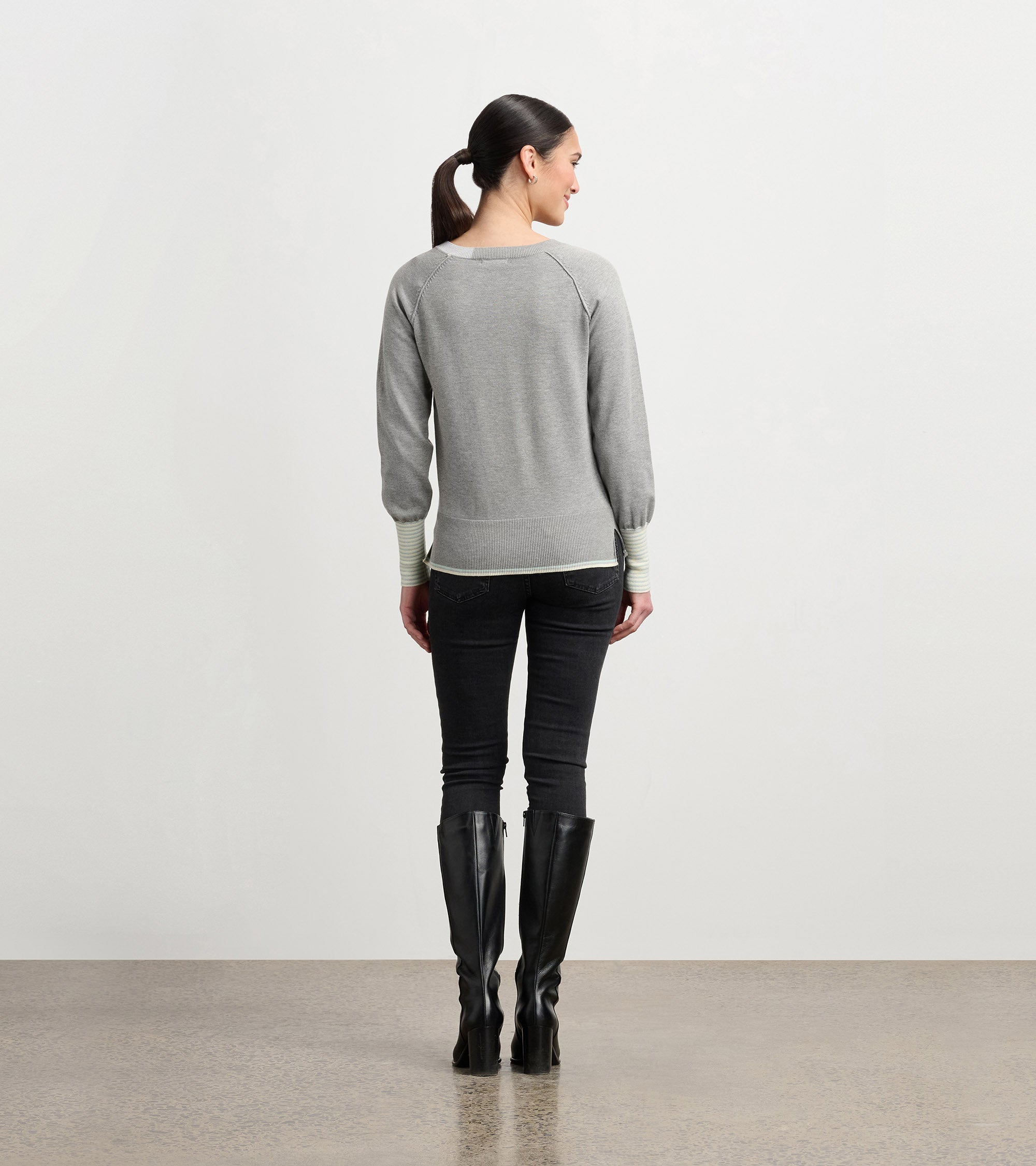 Hatley Cary V-Neck Sweater - Charcoal Melange