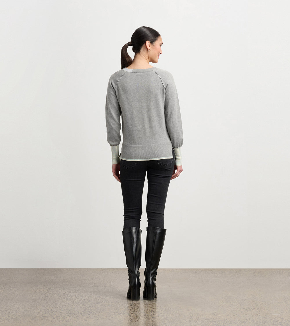 Hatley Cary V-Neck Sweater - Charcoal Melange
