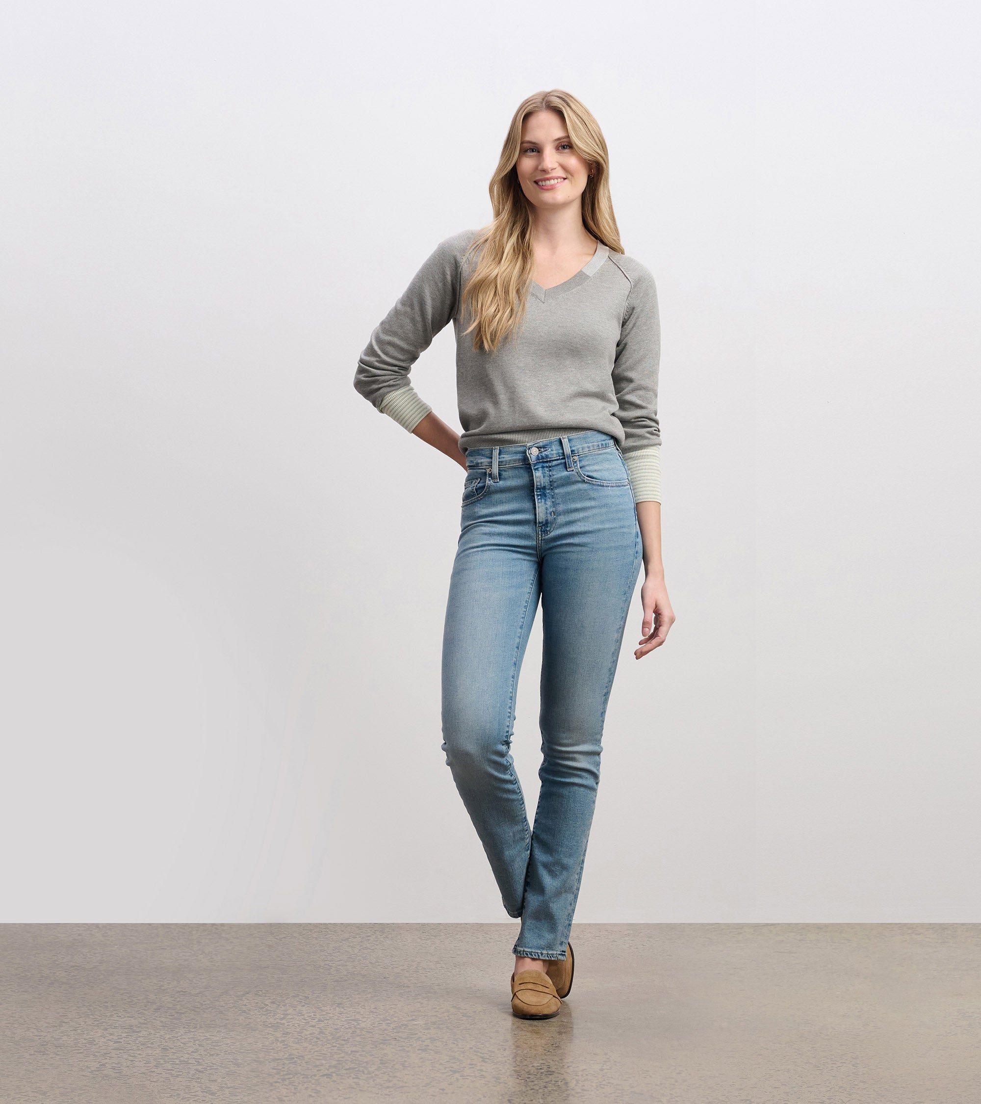 Hatley Cary V-Neck Sweater - Charcoal Melange