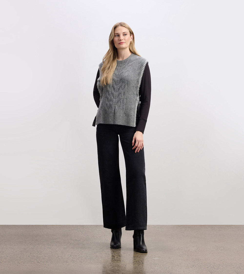 Hatley Side-Tie Sweater Vest - Charcoal Melange