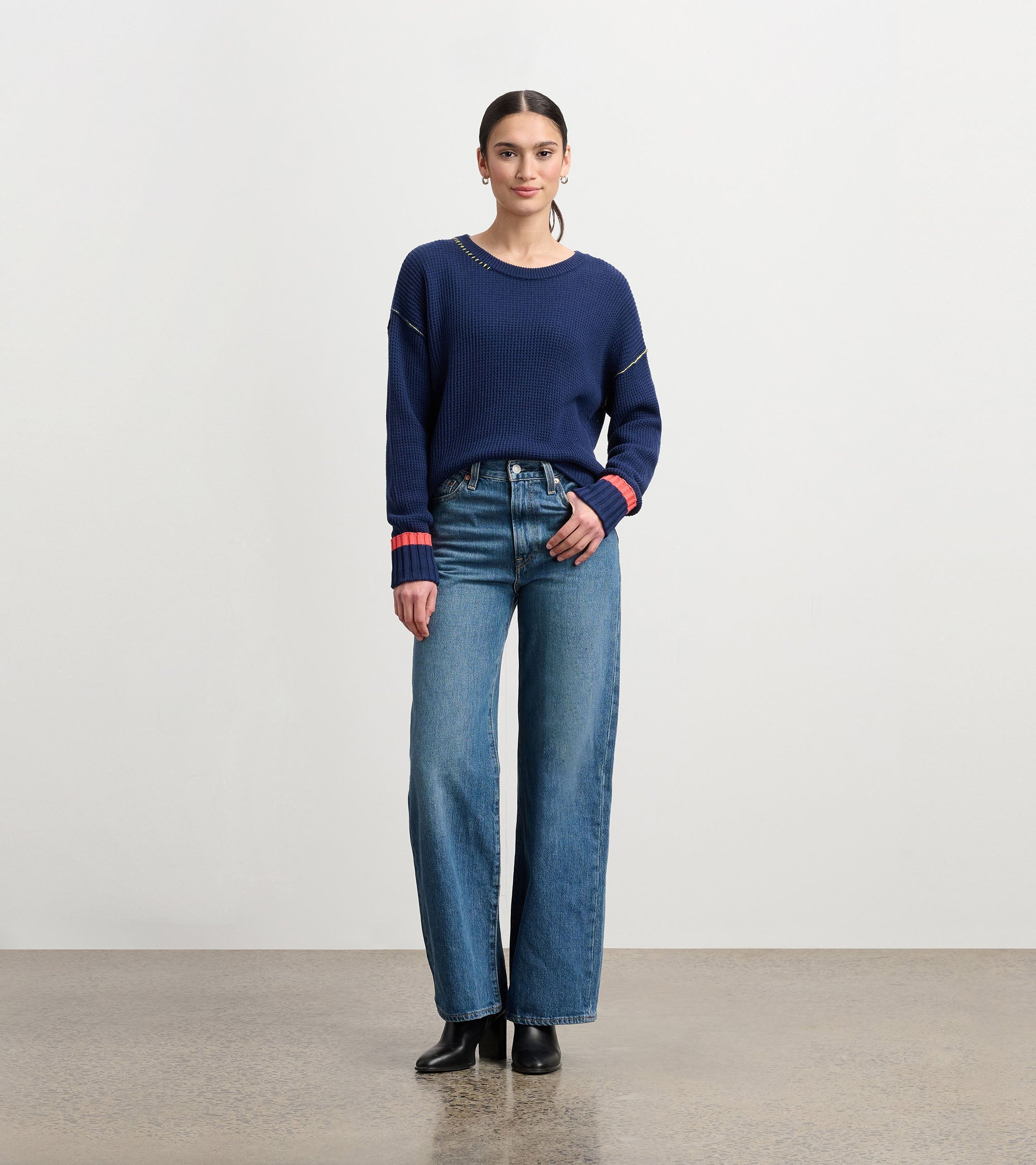 Hatley Waffle Knit Sweater - Navy