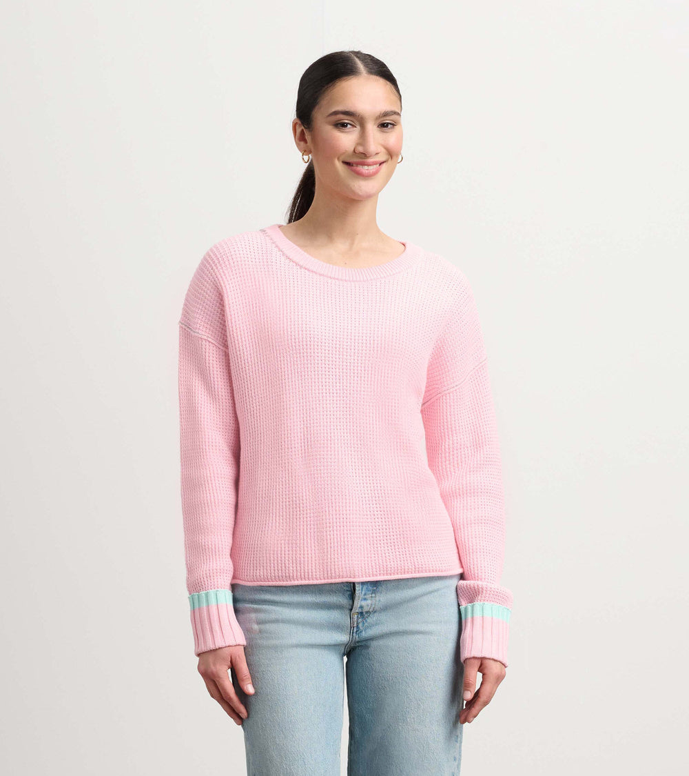 Hatley Waffle Knit Sweater - Fuchsia Pink