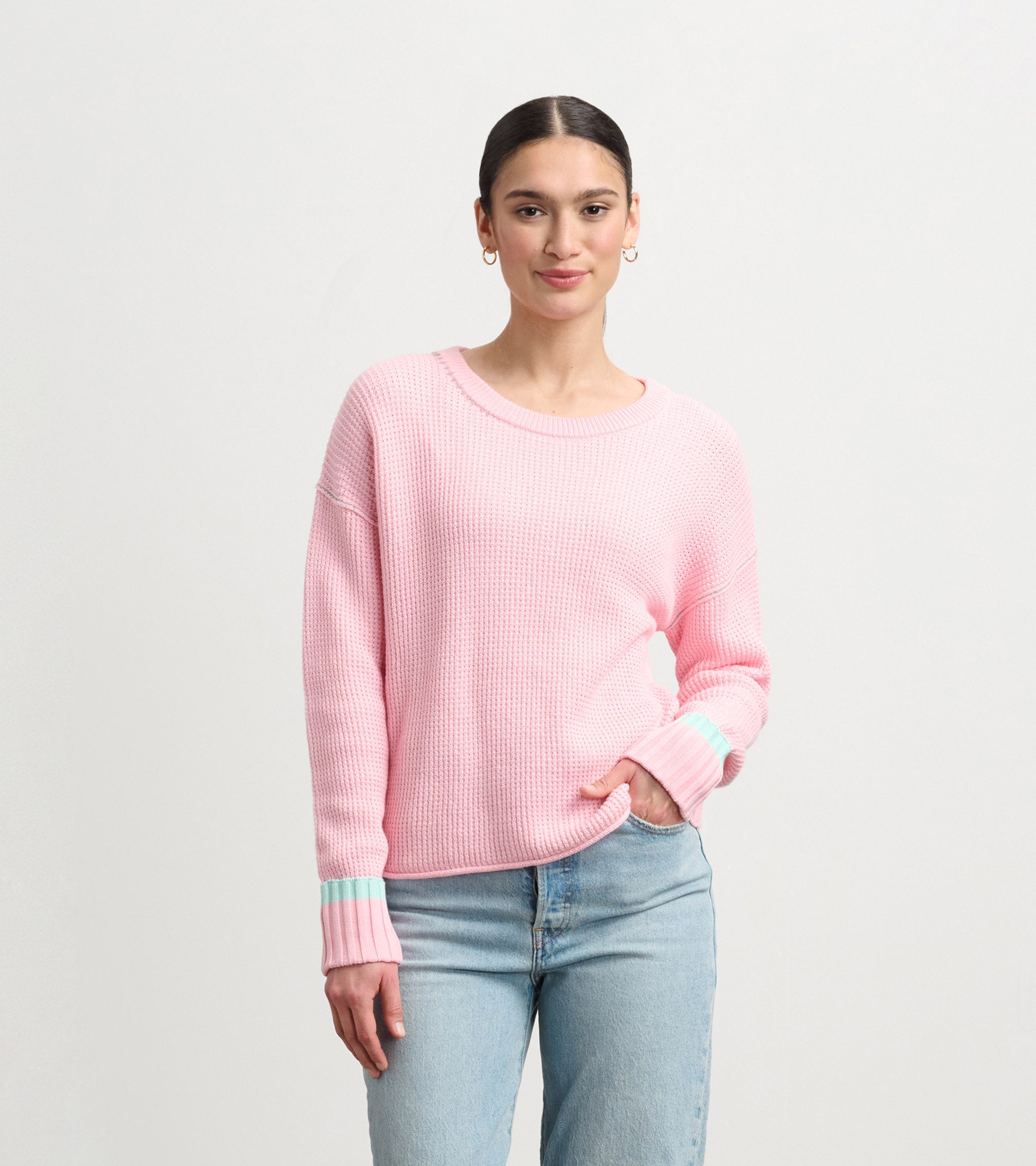 Hatley Waffle Knit Sweater - Fuchsia Pink