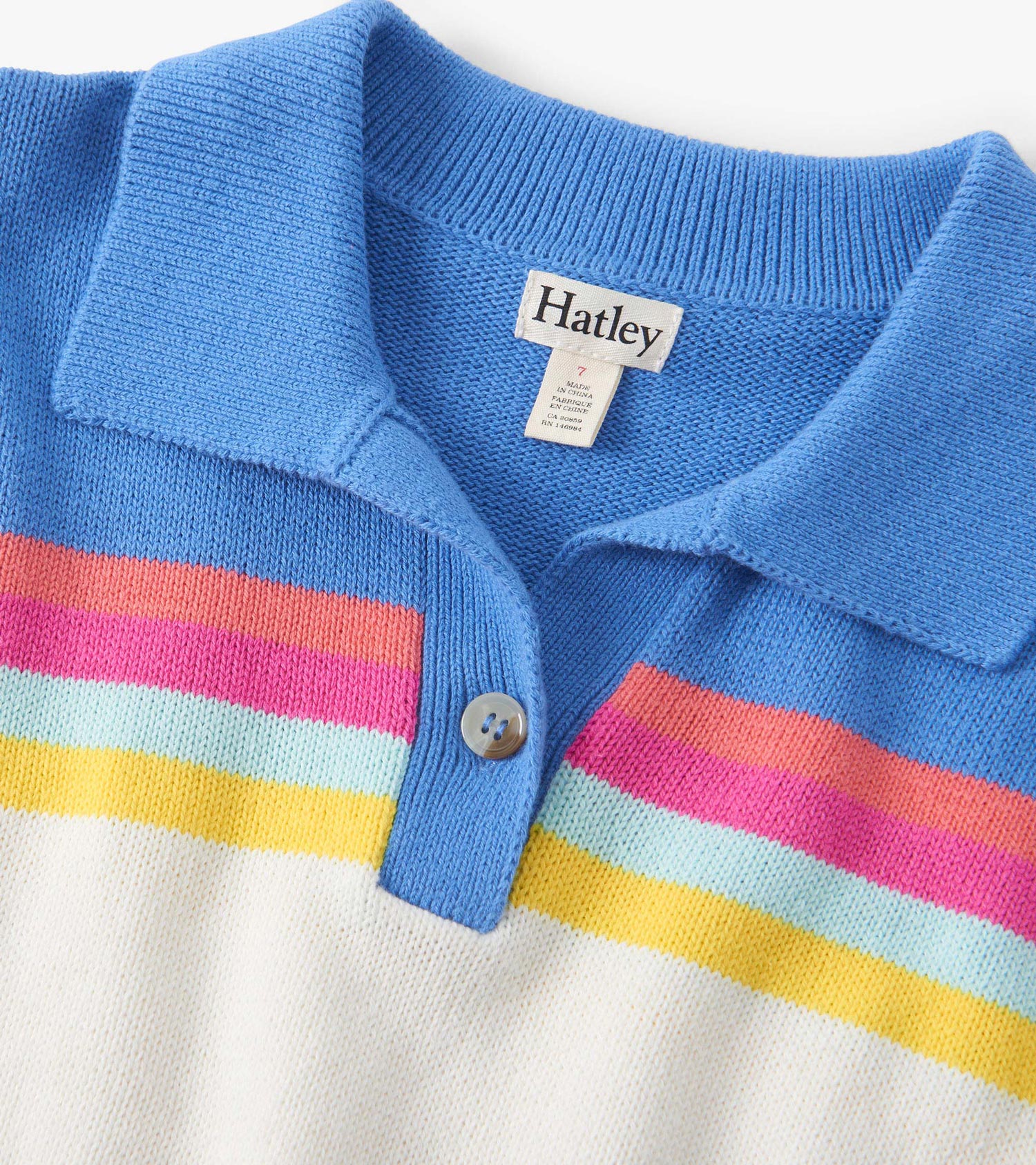Hatley Girls Royal Colorblock Johnny Collar Sweater