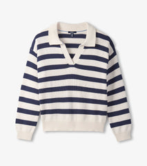 Hatley Johnny Collar Sweater - Nautical Stripes