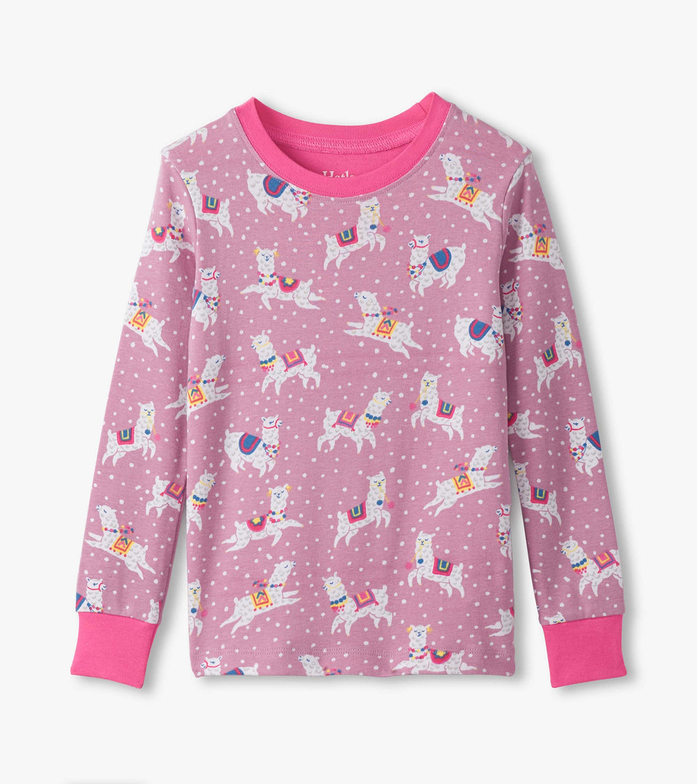Hatley Girls Dancing Alpacas Cotton Pajama Set