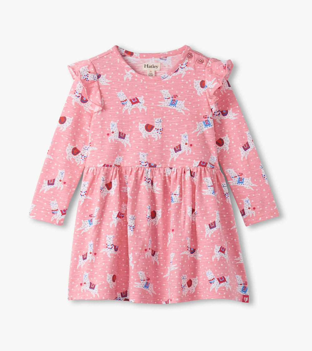 Hatley Baby & Toddler Girls Dancing Alpacas Ruffle Sleeve Dress and Legging S