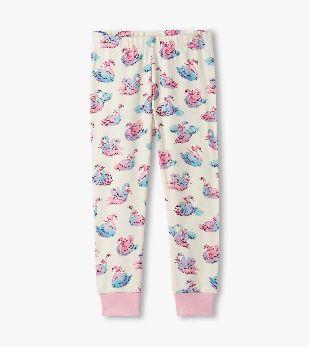 Hatley Girls Elegant Swans Cotton Pajama Set