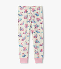 Hatley Girls Elegant Swans Cotton Pajama Set