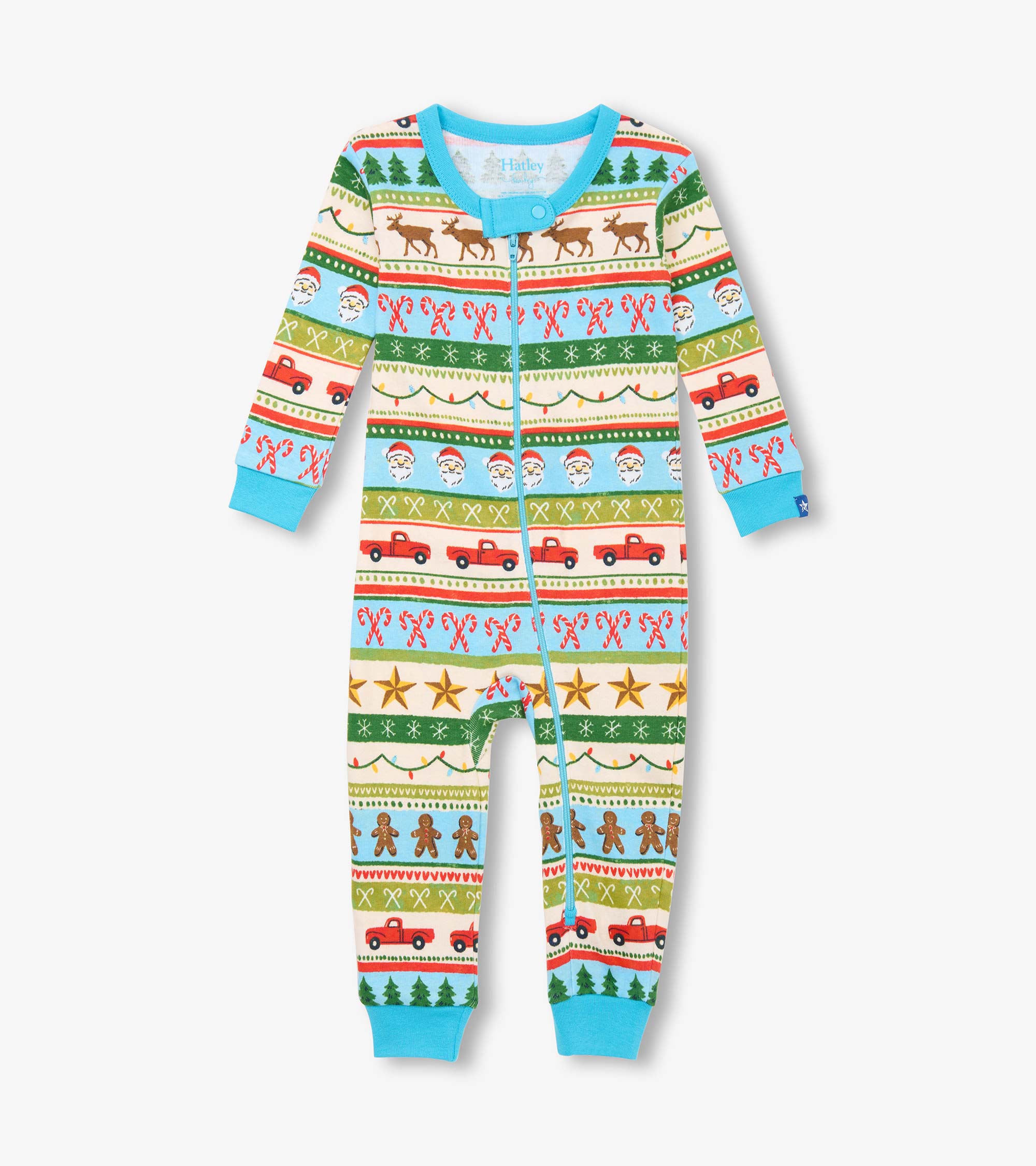 Hatley Baby Boys Blue Fun Fair Isle Cotton Sleeper