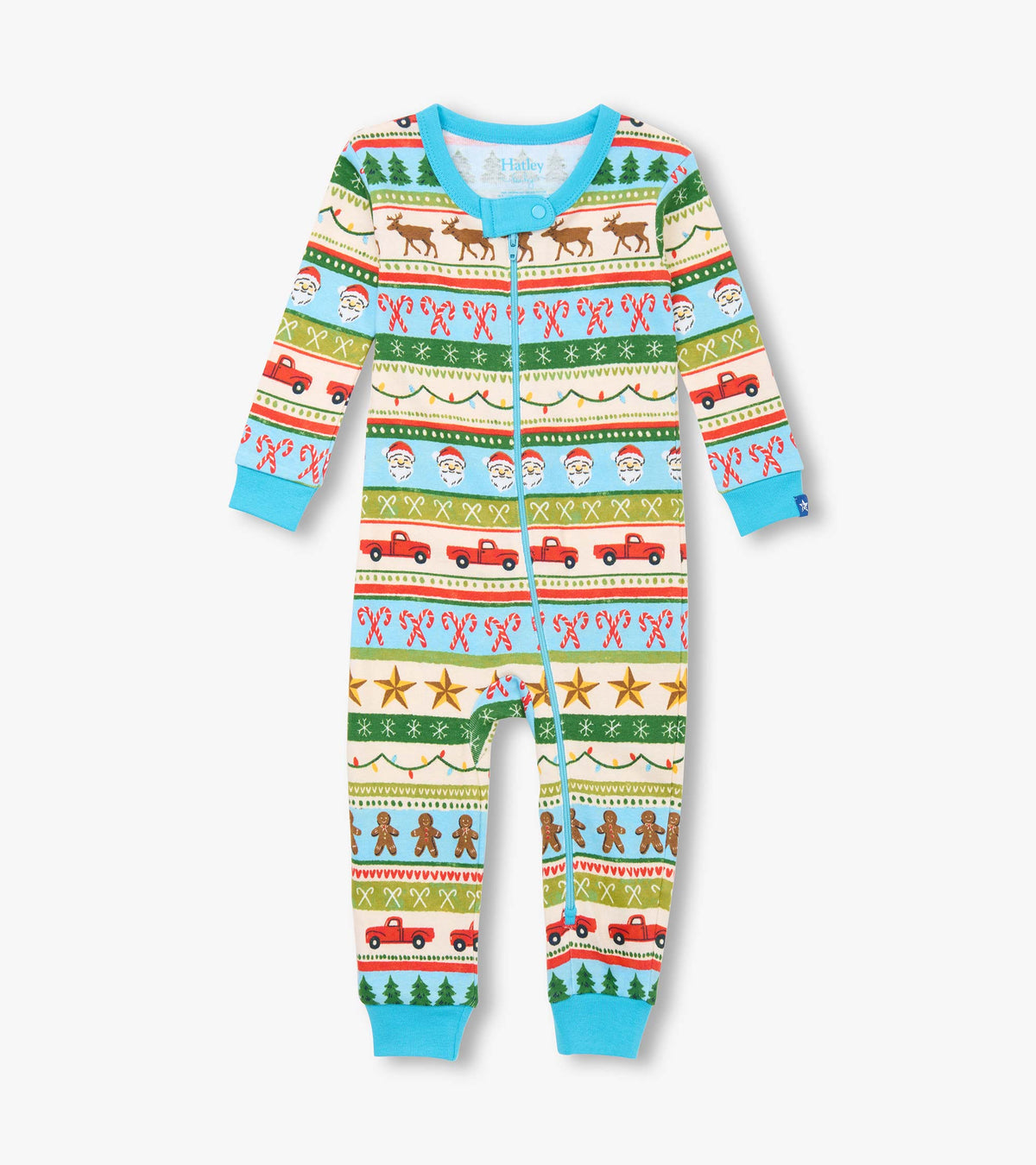 Hatley Baby Boys Blue Fun Fair Isle Cotton Sleeper