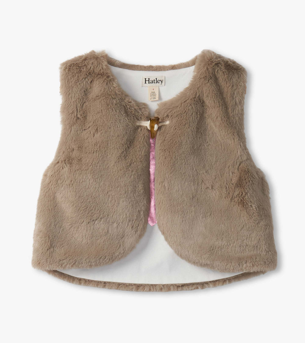 Hatley Girls Cropped Faux Fur Vest