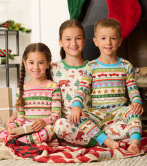 Hatley Boys Blue Fun Fair Isle Cotton Pajama Set