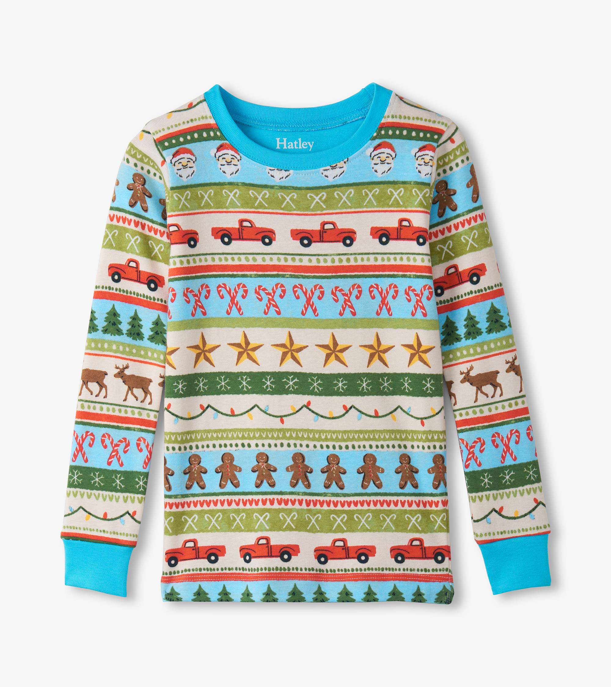 Hatley Boys Blue Fun Fair Isle Cotton Pajama Set