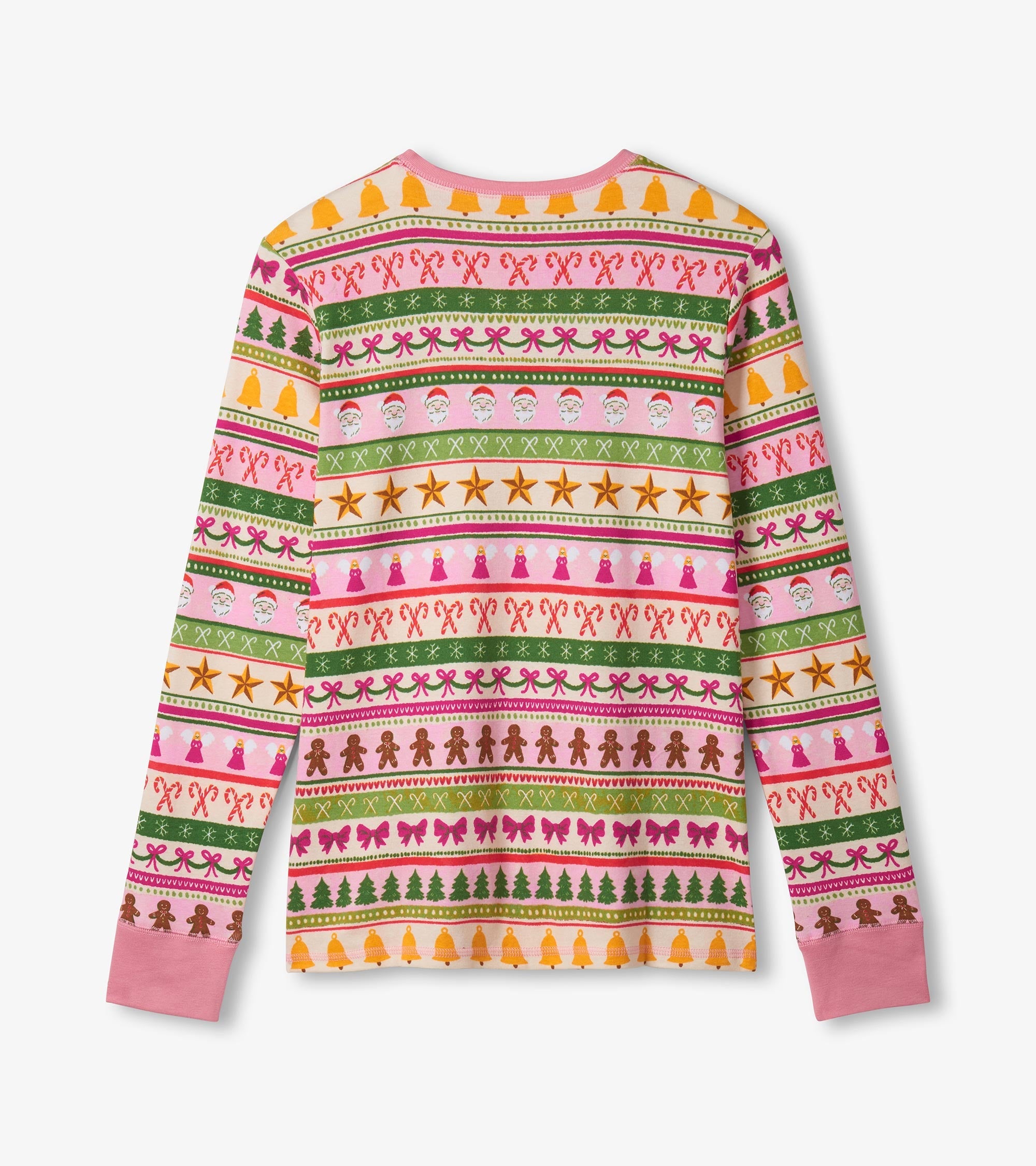 Hatley Women's Pink Fun Fair Isle Cotton Pajama Set