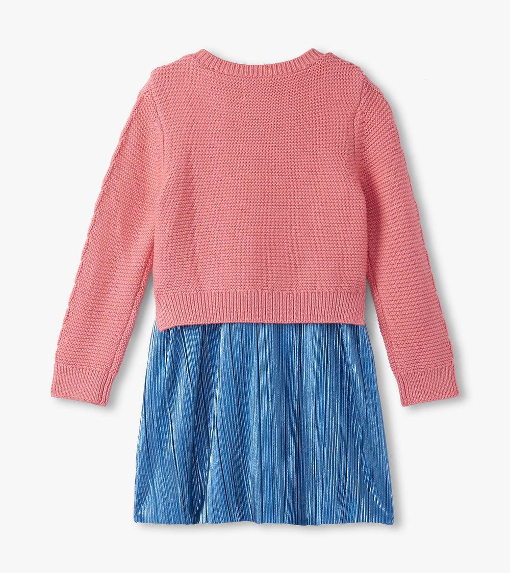Hatley Girls Flamingo Pink Mix Media Dress
