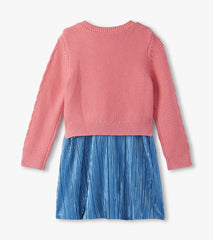 Hatley Girls Flamingo Pink Mix Media Dress