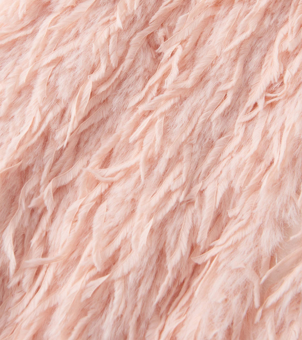 Hatley Girls Pale Pink Feather Faux Fur Vest
