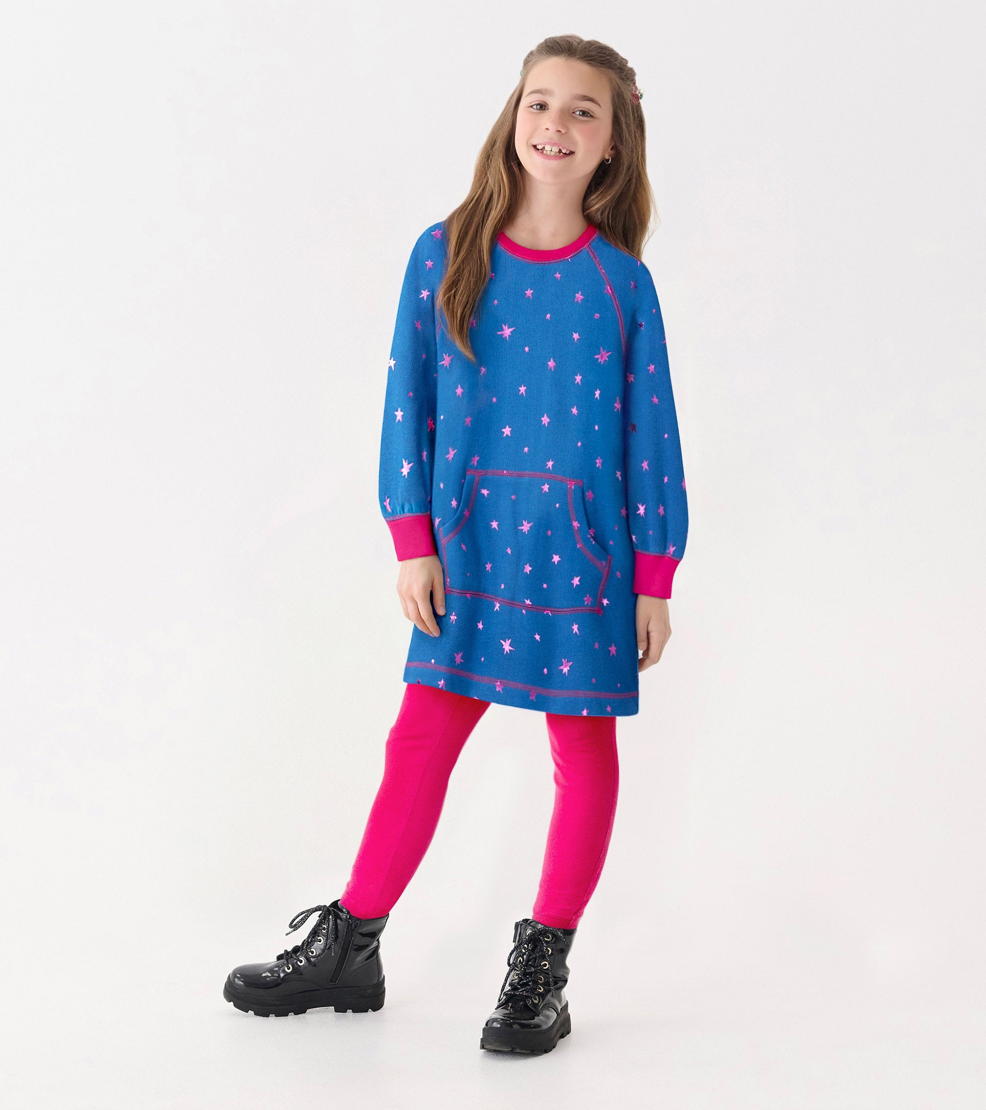 Hatley Girls Foil Stars Sweater Dress