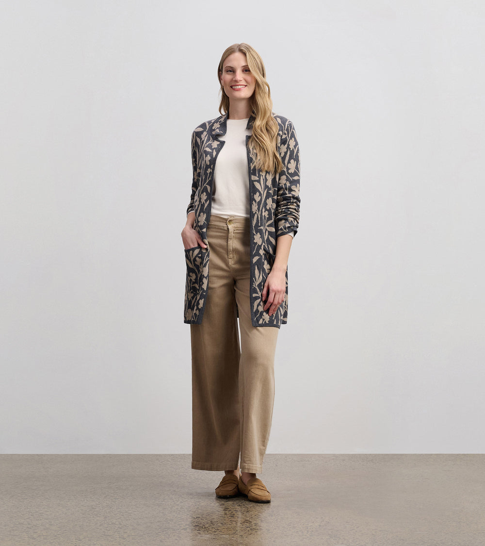 Hatley Sweater Blazer - Floral Vines