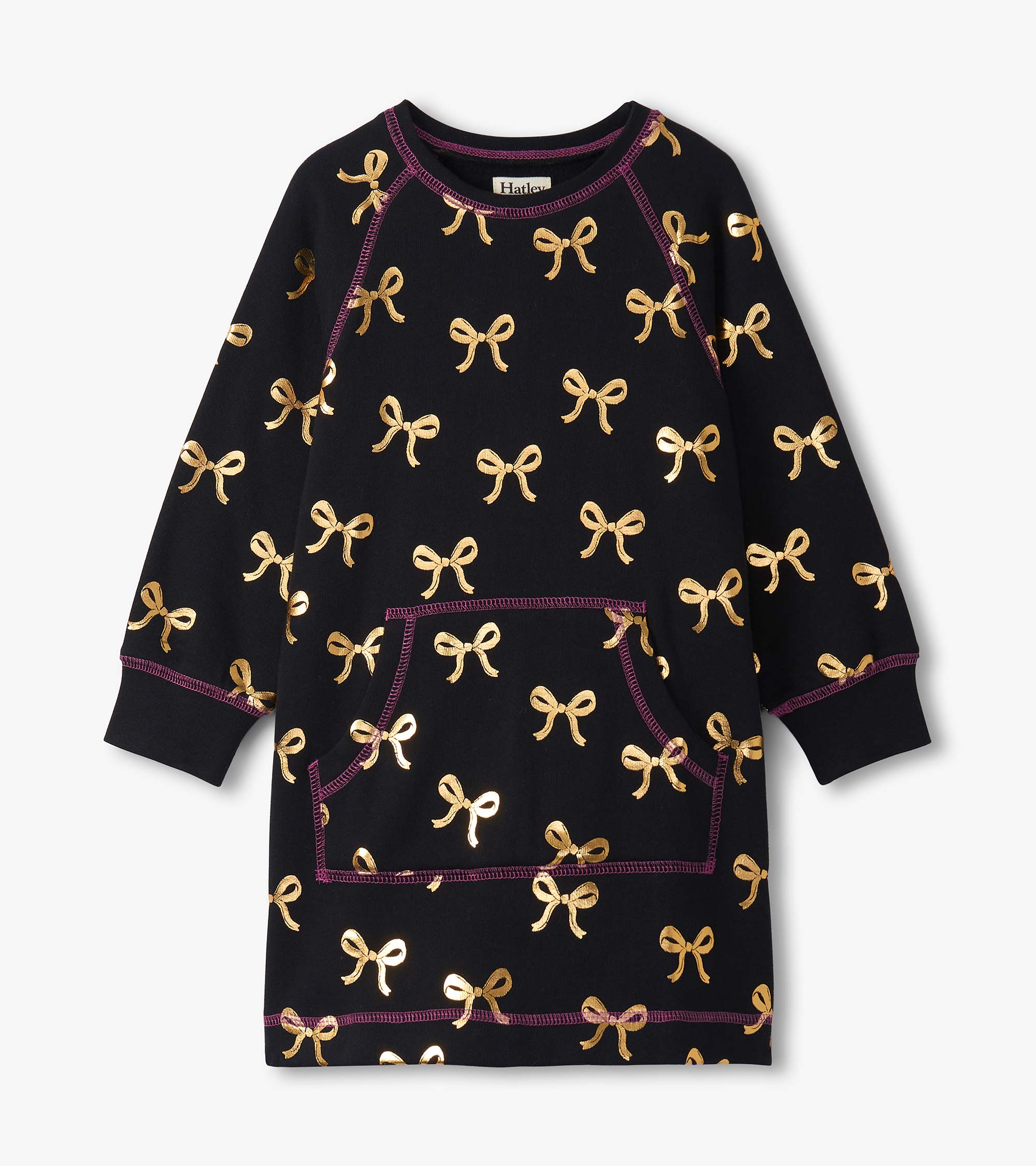 Hatley Girls Gold Bows Sweater Dress