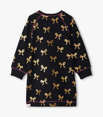 Hatley Girls Gold Bows Sweater Dress