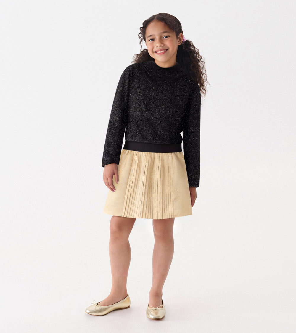 Hatley Girls Gold Pleated Fun Skirt