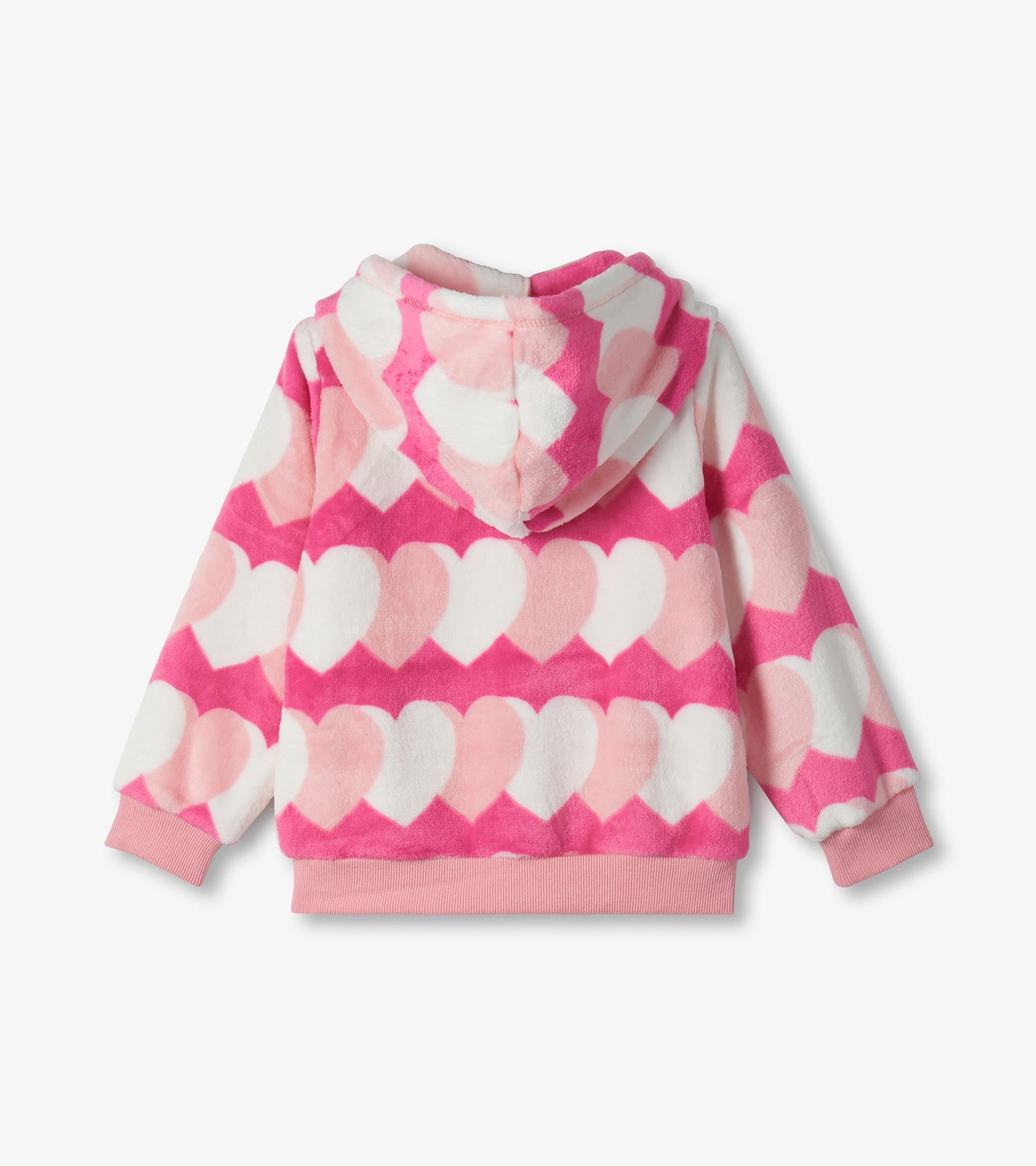 Hatley Girls Graphic Hearts Fleece Zip-Up Hoodie