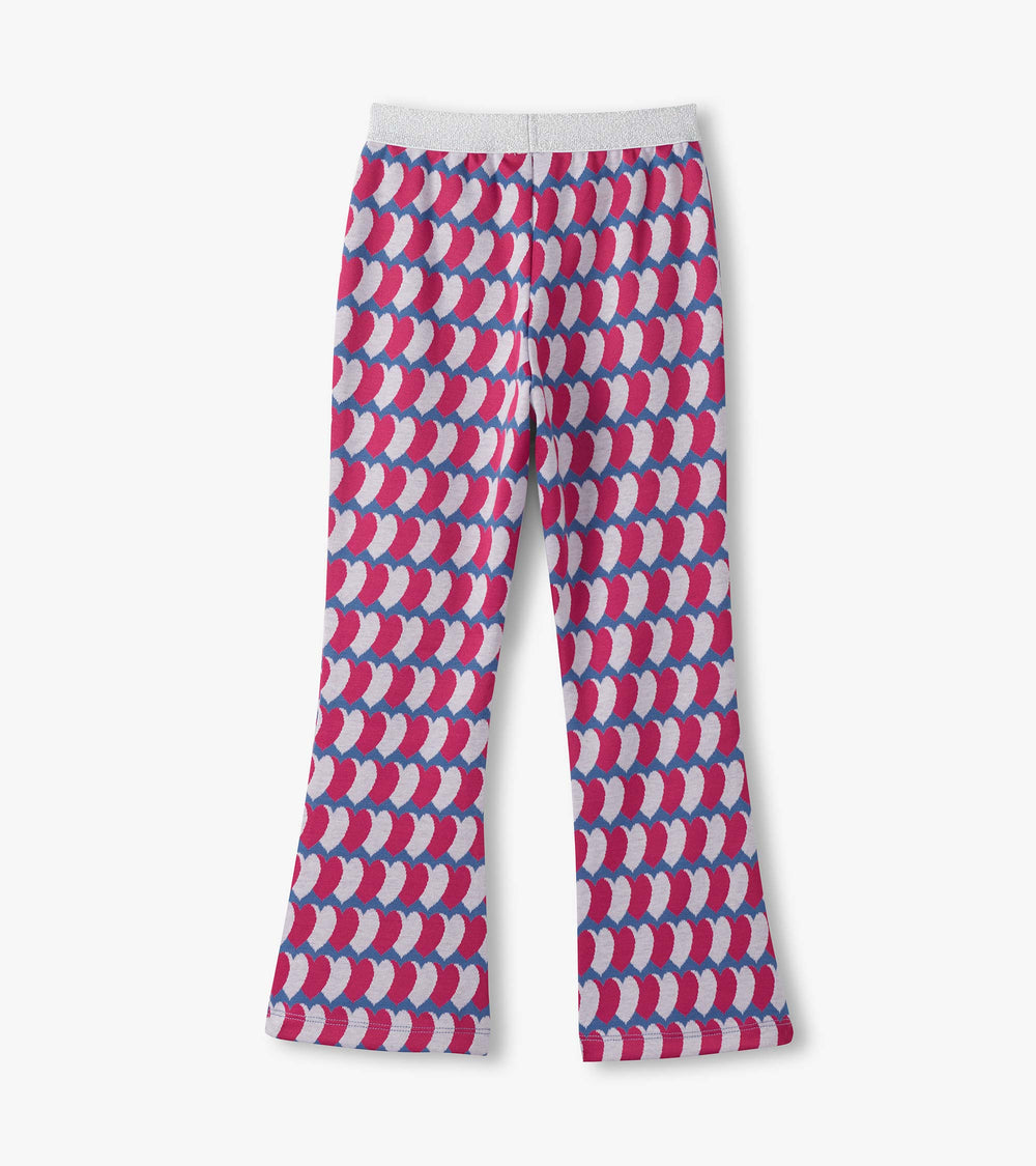 Hatley Girls Graphic Hearts Fun Waist Flare Pants