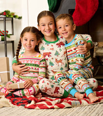 Hatley Girls Holiday Animals Cotton Pajama Set