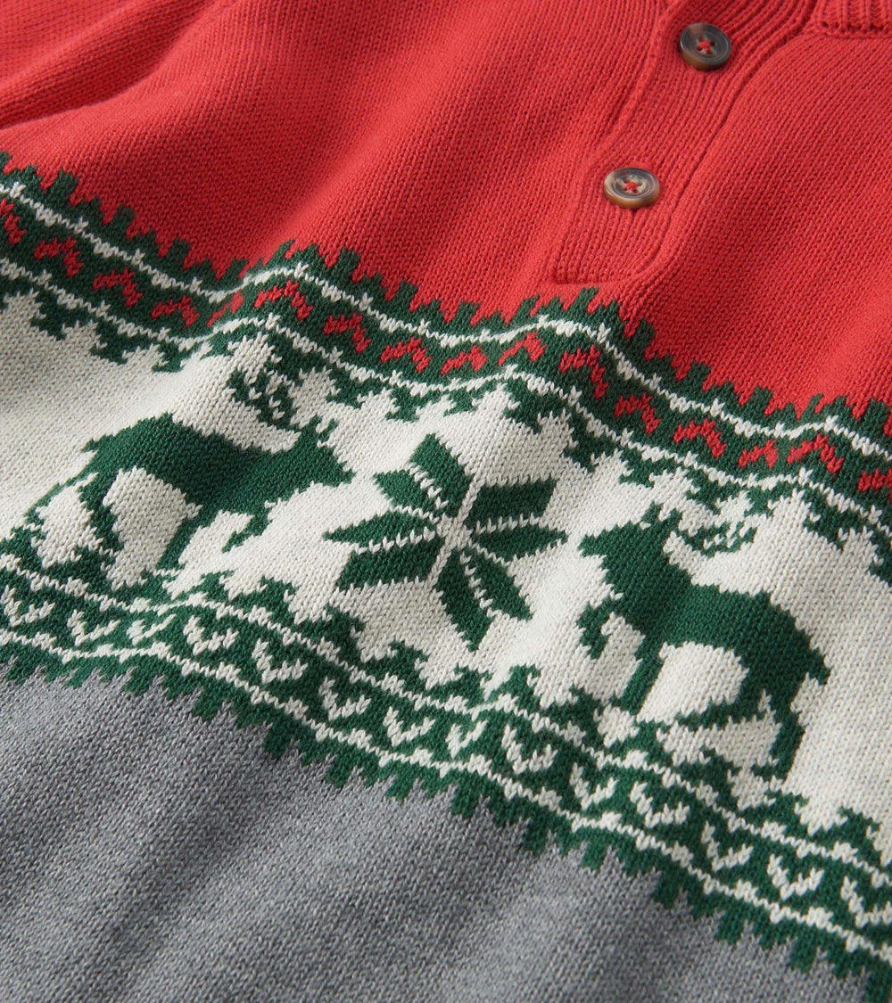 Hatley Boys Holiday Elk Mockneck Sweater