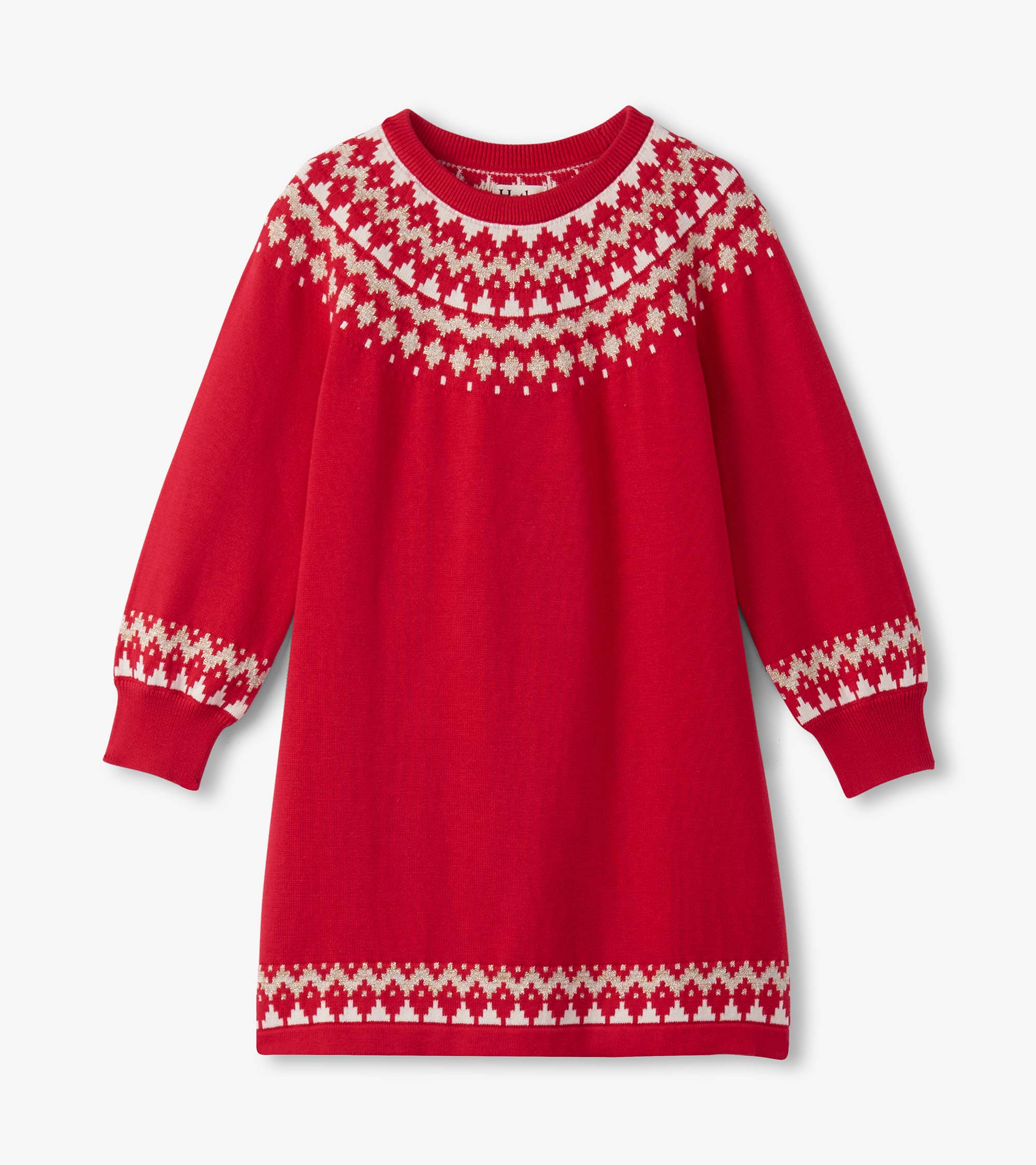 Hatley Girls Holiday Fair Isle Swing Sweater Dress